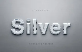 银色字体样式图片