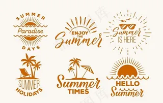 夏日海边元素LOGO图片