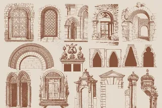 矢量复古建筑元素图片