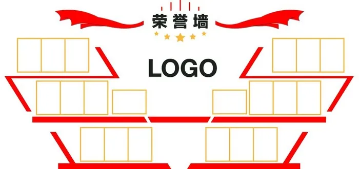 企业荣誉墙图片ai矢量模版下载
