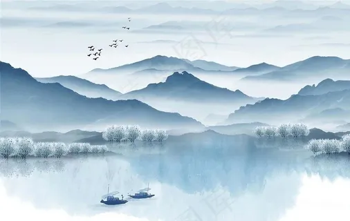 水墨山背景图片 水墨山背景图片