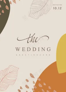 高端纹理莫兰迪邀请函封面图片