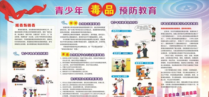 青少年禁毒展板图片cdr矢量模版下载