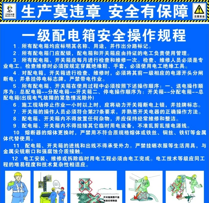 一级配电箱安全操作规程图片cdr矢量模版下载