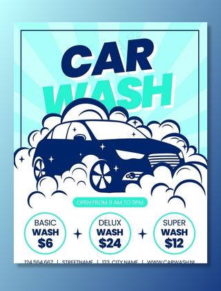 洗车海报促销海报图片