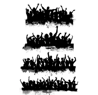 人群狂欢剪影图片
