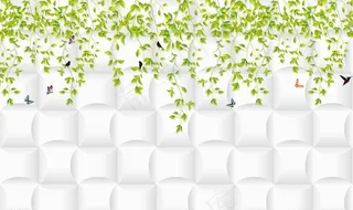 3d绿色花藤电视背景图片