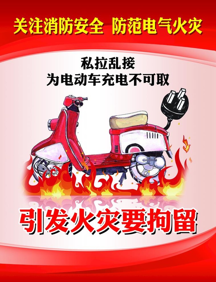 电动车 消防安全常识图片(4724x6378)psd模版下载