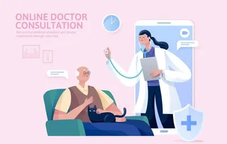 创意在线医疗概念插画图片
