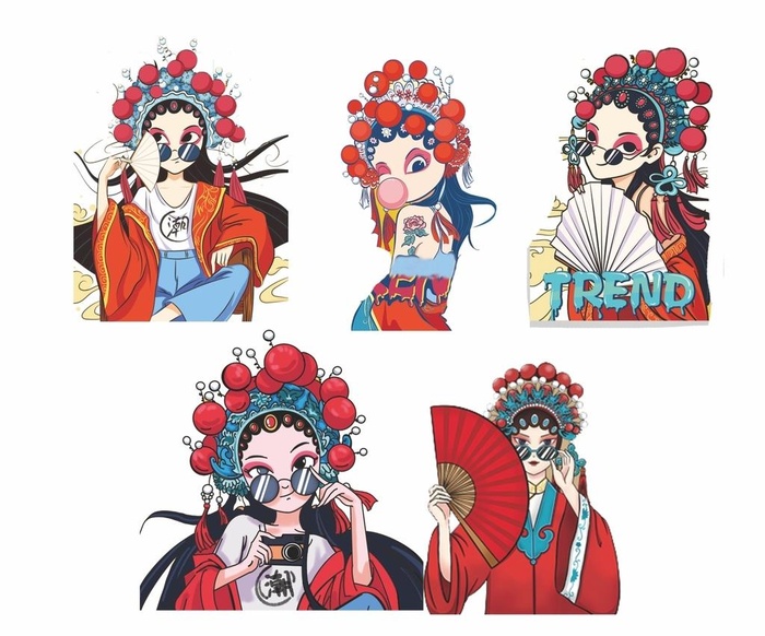 国潮人物图片cdr矢量模版下载