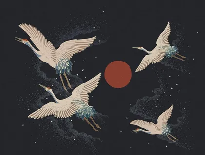 仙鹤海报背景图片