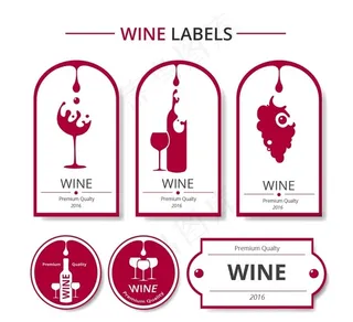 葡萄酒标签矢量图片