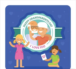 平面老人节爷爷奶奶海报图片