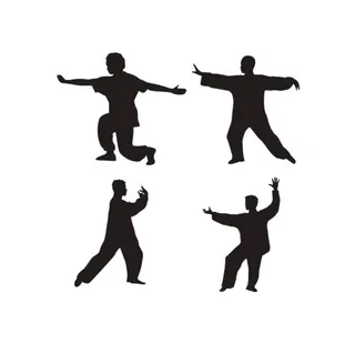 打太极人物剪影图片