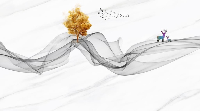 飘带 发财树 麋鹿 石纹图片