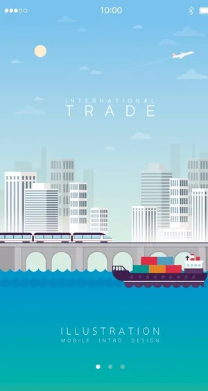 和谐号与轮船相遇图片