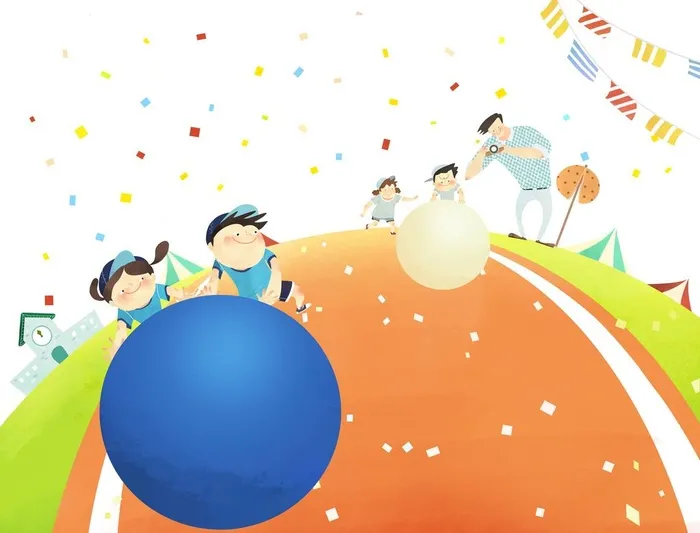 卡通运动插画图片(5669x4488)psd模版下载