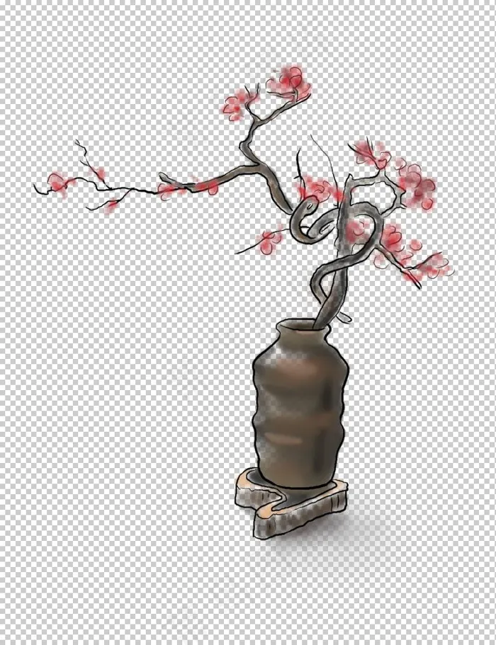 中国风水墨梅图片