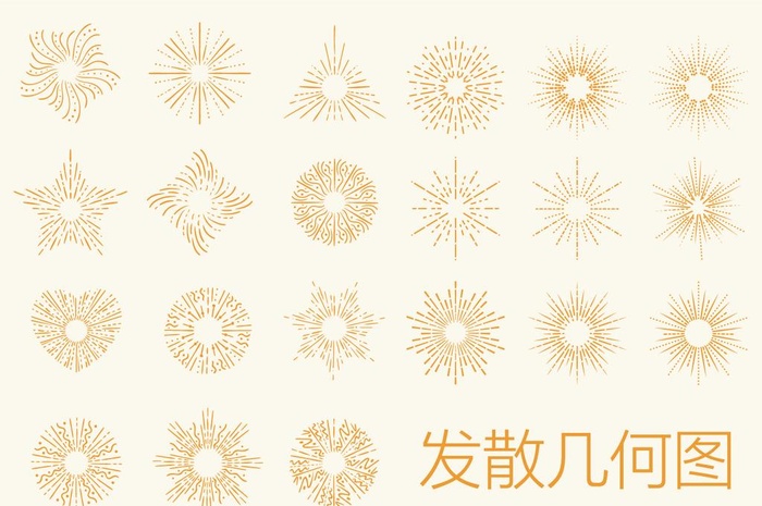 发散几何虚线图片ai矢量模版下载