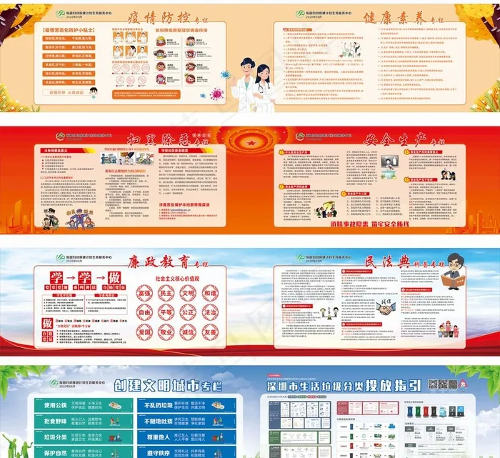 疫情防控宣传栏图片cdr矢量模版下载