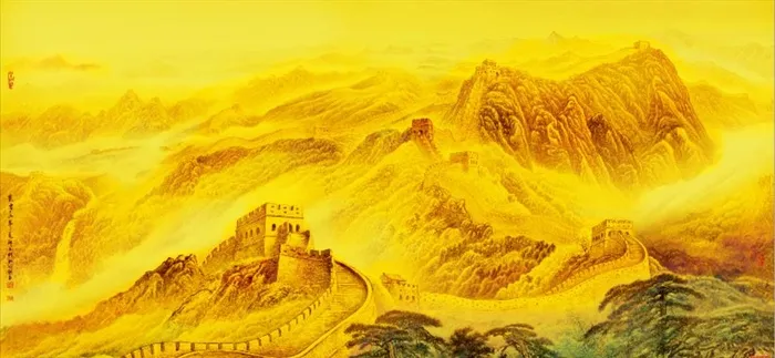 复古万里长城图片(14003x6917)