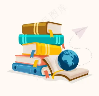 世界读书日插画图片