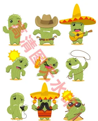 卡通仙人掌插画图片