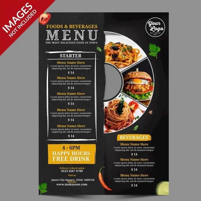 菜单图片(2555x3583)psd模版下载