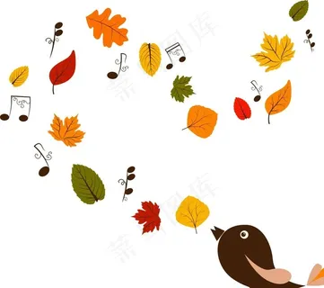 树叶音符图片
