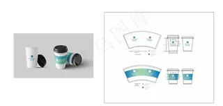 纸杯样机纸杯平面图咖啡杯图片