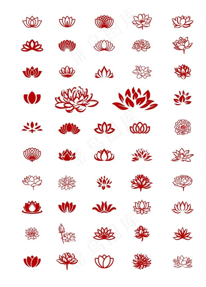 矢量莲花icon图片ai矢量模版下载