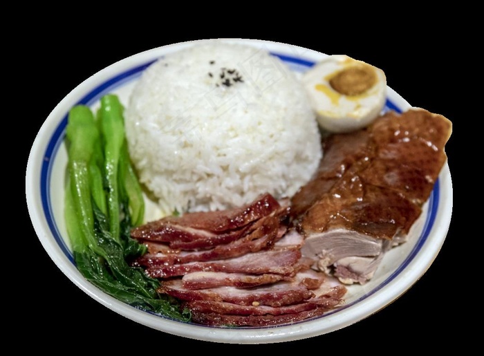 烧鸭拼叉烧饭图片