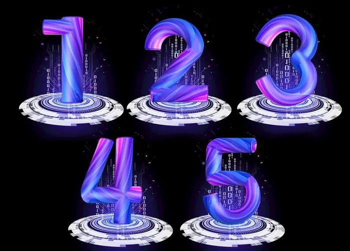 蓝紫色倒计时数字创意设计艺术字图片(2000x1500)psd模版下载