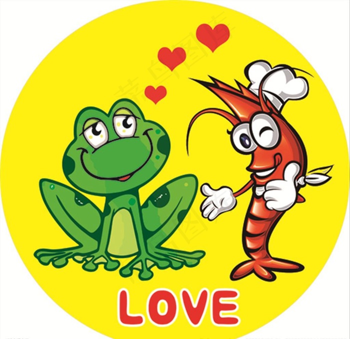 牛蛙爱大虾图片