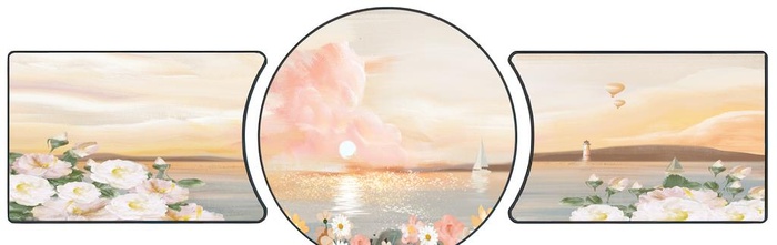 小清新手绘植物花朵装饰无框画图片(12402x4303)