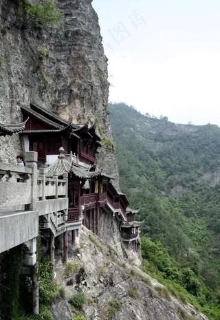 大慈岩悬空寺风景照图片