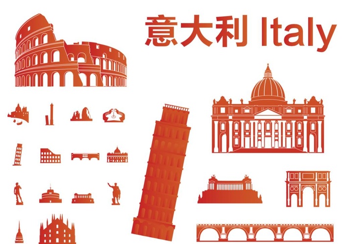 意大利 矢量地标建筑图片