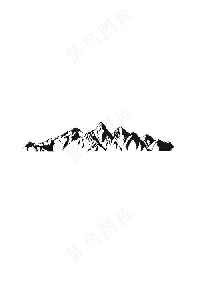 黑色大山图片ai矢量模版下载