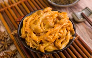 蘑菇凉菜配料背景海报素材图片