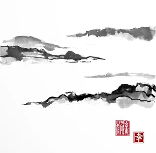 矢量水墨山水图片