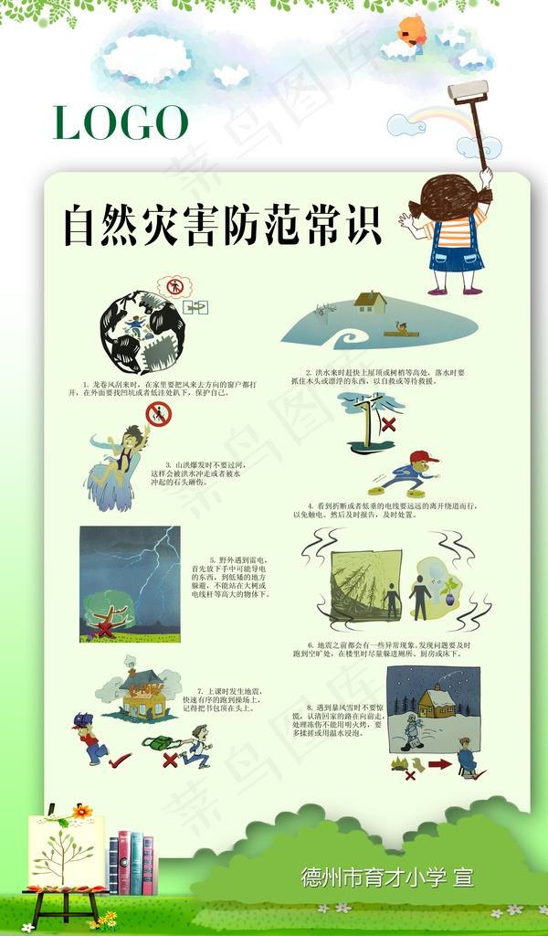 自然灾害防范常识图片(3150X5102(DPI:200))psd模版下载