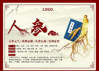 药材人参海报单页图片