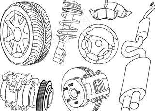 汽车零件线稿 图片