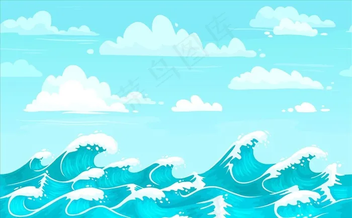 海浪图片ai矢量模版下载