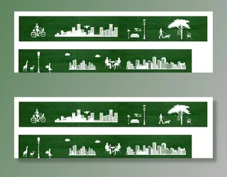 绿草坪围挡图片