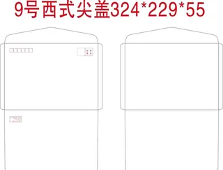 标准9号西式尖盖信封图片