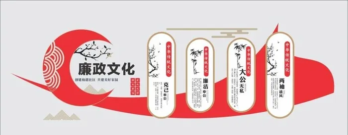 廉洁文化墙图片cdr矢量模版下载