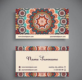 西域风格印花名片图片