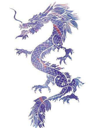 国潮彩色古风龙图片