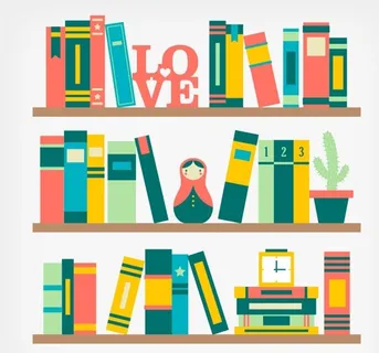 彩色书架矢量图片